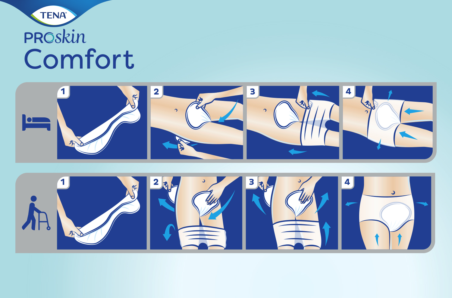 Best way to apply TENA ProSkin Comfort large incontinence pad when standing or lying down Best way to apply TENA ProSkin Comfort large incontinence pad when standing or lying down